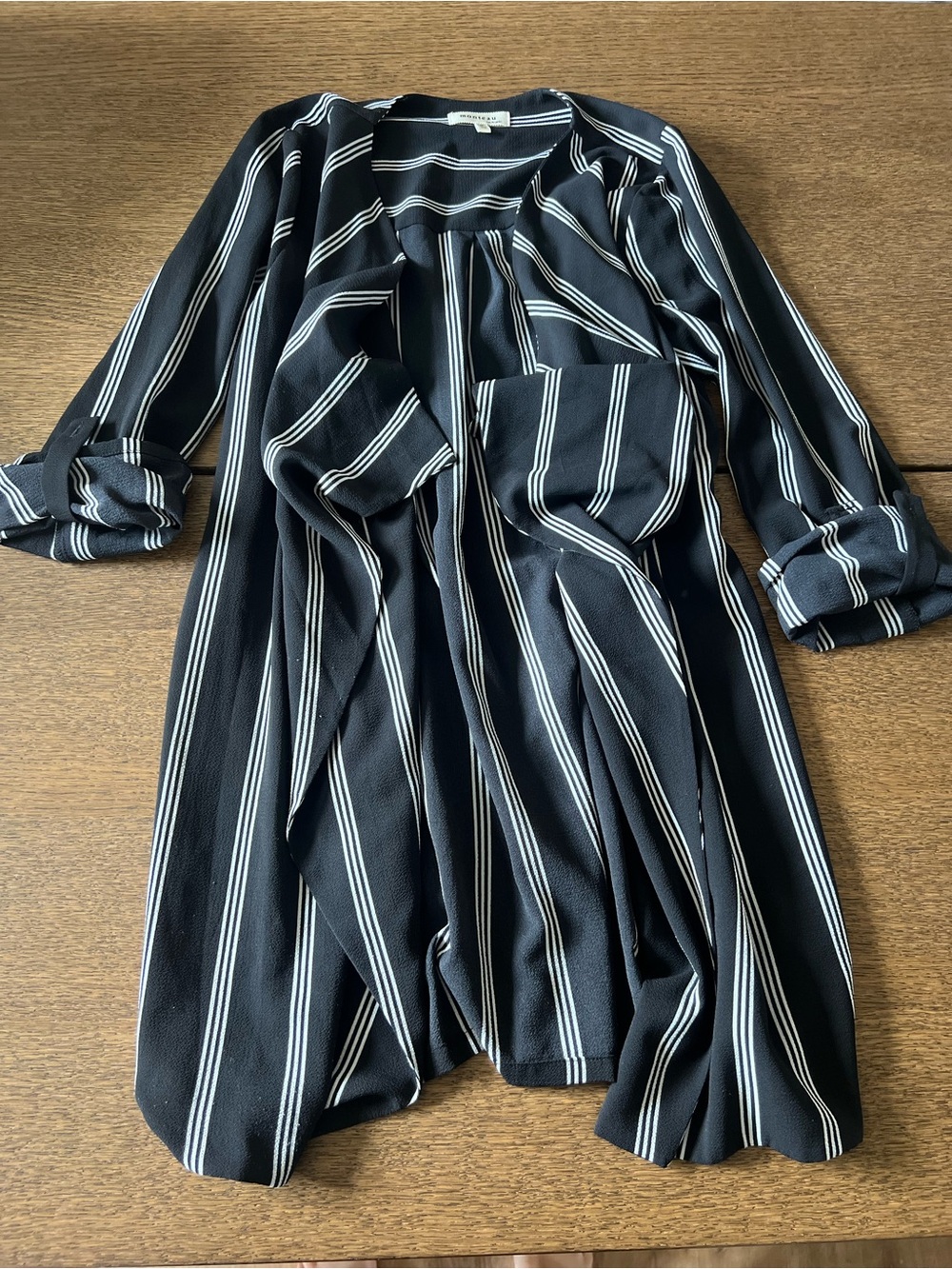 Monteau Black Top with White Stripe Detail